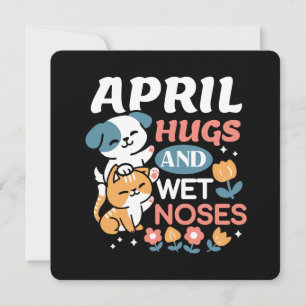 Knuffels, natte neuzen en voorjaarsvibes - speels  feestdagenkaart