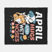 Knuffels, natte neuzen en voorjaarsvibes - speels  fleece deken (Voorkant (Horizontaal))