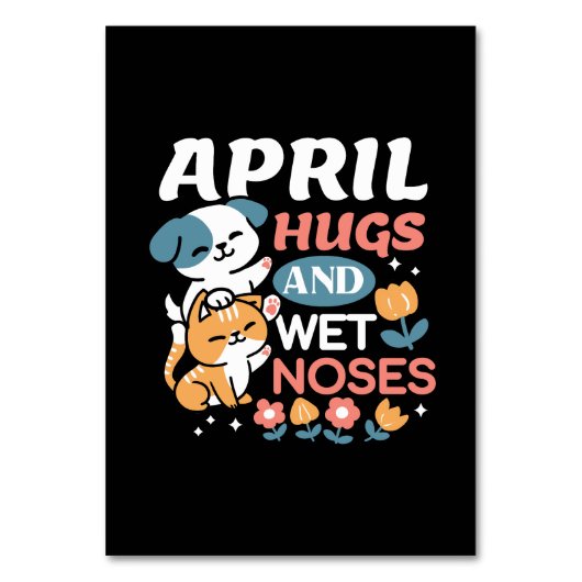 Knuffels, natte neuzen en voorjaarsvibes - speels  kaart (Voorkant)