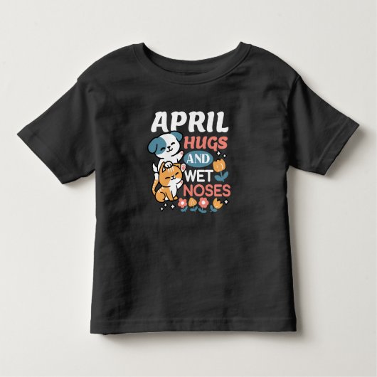 Knuffels, natte neuzen en voorjaarsvibes - speels  kinder shirts (Voorkant)