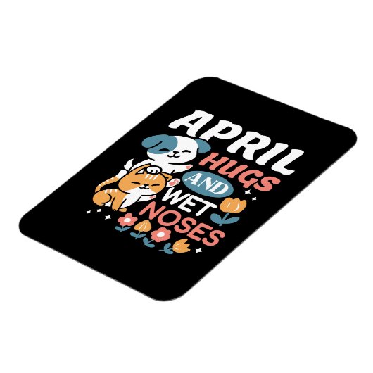 Knuffels, natte neuzen en voorjaarsvibes - speels  magneet (Linkerzijde)