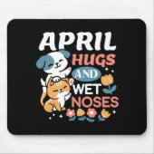 Knuffels, natte neuzen en voorjaarsvibes - speels  muismat (Voorkant)