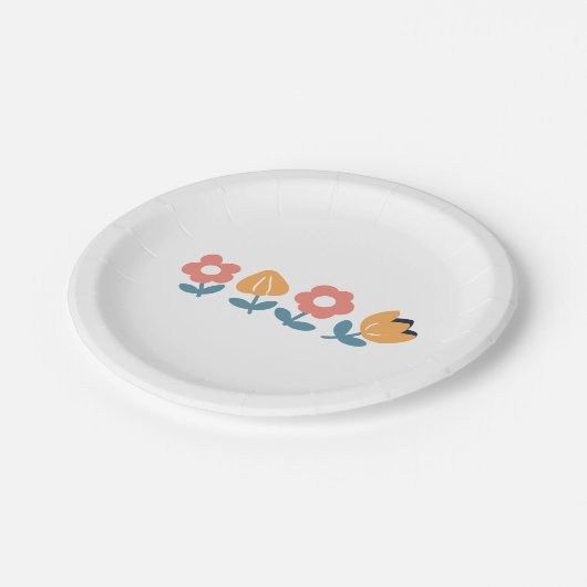 Knuffels, natte neuzen en voorjaarsvibes - speels papieren bordje (Gekanteld)