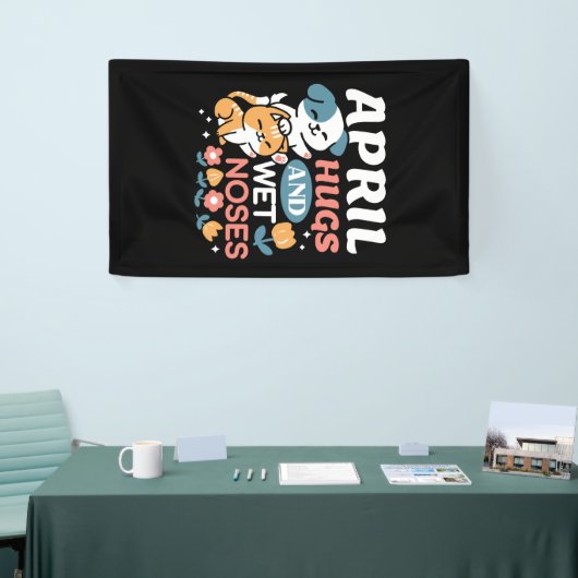 Knuffels, natte neuzen en voorjaarsvibes - speels  spandoek (Beurs)