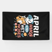 Knuffels, natte neuzen en voorjaarsvibes - speels  spandoek (Horizontaal)