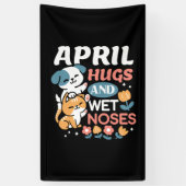 Knuffels, natte neuzen en voorjaarsvibes - speels  spandoek (Verticaal)