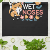 Knuffels, natte neuzen en voorjaarsvibes - speels  theedoek (Gevouwen)