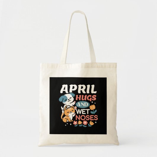 Knuffels, natte neuzen en voorjaarsvibes - speels  tote bag (Voorkant)