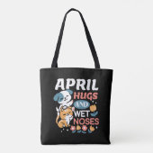 Knuffels, natte neuzen en voorjaarsvibes - speels tote bag (Achterkant)