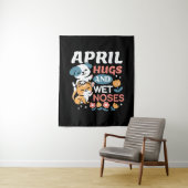 Knuffels, natte neuzen en voorjaarsvibes - speels  wandkleed (In situ)