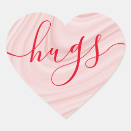 Knuffels - roze satijnen wervelingen Valentijnsdag Hart Sticker