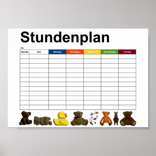 Knuffels / speelgoed poster (Voorkant)
