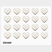 Knuffels Sturen Iridiserende Bronzen Hart Sticker (Vel)