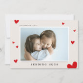 Knuffels Sturen, Rode Harten Foto Valentijn Feestdagenkaart (Voorkant)