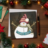 Knuffels Sturen Schattige Sneeuwman Kerstmis Feestdagenkaart