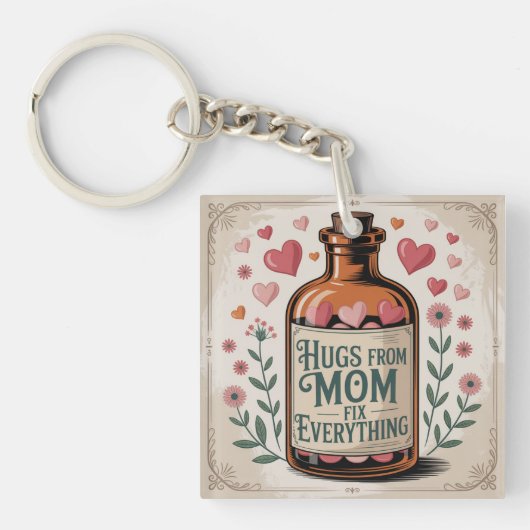 Knuffels van mama lossen alles op sleutelhanger (voorkant)