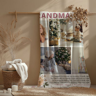 'Knuffels voor oma' bloemencollage foto Fleece Deken