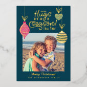 Knuffels zijn dit jaar helemaal in de mode | Leuke Folie Feestdagenkaart (Voorkant)