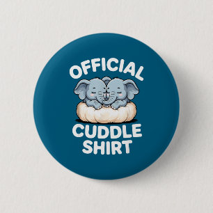 Knuffelshirt Knuffel Baby Olifant Ronde Button 5,7 Cm