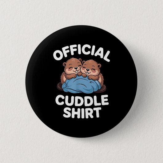 Knuffelshirt Schattige Bevers Knuffelen  Ronde Button 5,7 Cm (Voorkant)