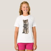 Knuffelsjaal Wolf Pup Kids T-shirt (Voorkant volledig)
