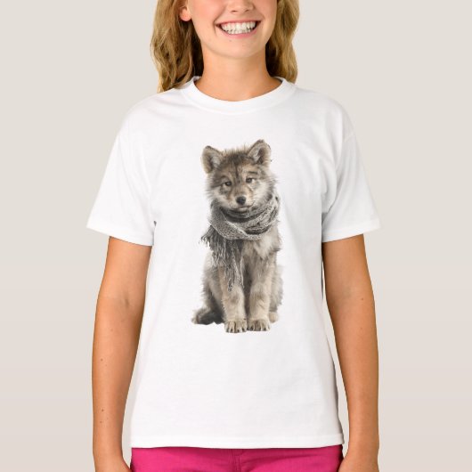 Knuffelsjaal Wolf Pup Kids T-shirt (Voorkant)