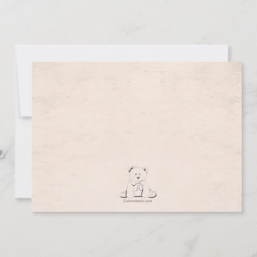 Knuffelteddybeer foto geboorte aankondiging (Achterkant)