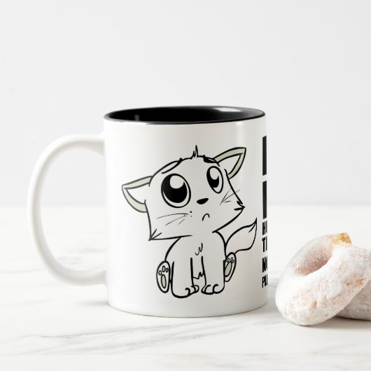 Knuffeltijd Tweekleurige Koffiemok (Met donut)