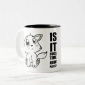 Knuffeltijd Tweekleurige Koffiemok (Voorkant links)