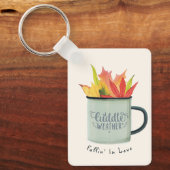 Knuffelweer Waterverf Herfstbladeren Sleutelhanger (Voorkant)