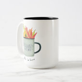 Knuffelweer Waterverf Herfstbladeren Tweekleurige Koffiemok (Voorkant links)