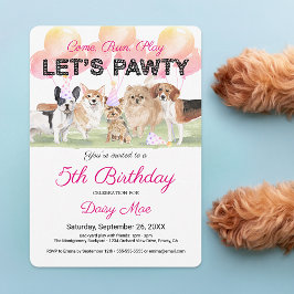 Knuffig Laten we Feesten Aangepaste Hond Verjaarda Kaart