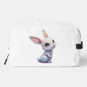 Knuffig Witte Konijn met Grote Blauwe Ogen Toilettasje