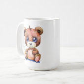 Knuffige Beer Cool Teddy positief Koffiemok (Voorkant links)