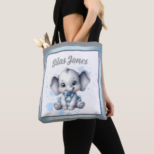 Knuffige Blauwe Olifant - Kleine Peanut Tote Bag