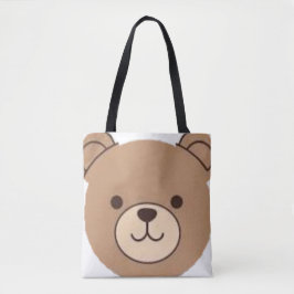 Knuffige bruine beer op maat pluche teddybeer tote bag