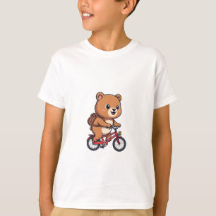 Knuffige bruine beren fietsrugzak voor kinderen t-shirt