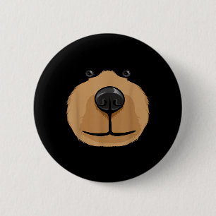 Knuffige Cartoon Beer Gezicht Hoofd Kostuum Feest Ronde Button 5,7 Cm