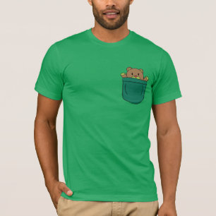 Knuffige Cartoon Knuffelbeer in Zak T-shirt