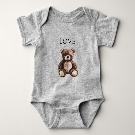 Knuffige Chocolade Bruine Teddybeer Romper (Voorkant)