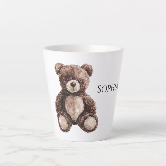 Knuffige Chocolade Bruine Teddydbeer Latte Mok (Voorkant)