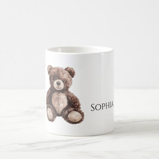 Knuffige Chocolade Bruine Teddydier Koffiemok (Center)