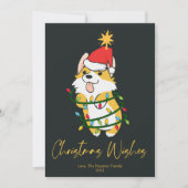 Knuffige Corgi Boom Kerstkaart Plat Design (Voorkant)