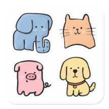 Knuffige dikke Kawaii huisdier dieren sticker vel