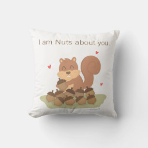 Knuffige Eekhoorn Noten over Jou Grappig Love Kuss Kussen