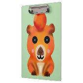 Knuffige Fuzzy Capybara met Oranje | Kawaii Dieren Klembord (Links)