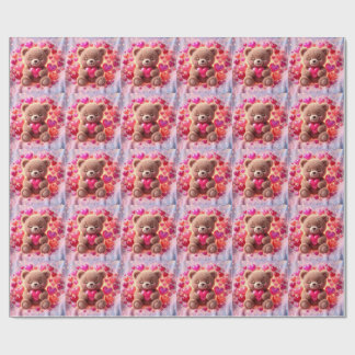 Knuffige Glanzende Teddy Liefde Inpakpapier🧸💖 Cadeaupapier