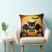 🐱🎃 Knuffige Halloween Kat Pompoen Knus Griezelig Kussen (Stoel)