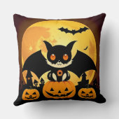 🐱🎃 Knuffige Halloween Kat Pompoen Knus Griezelig Kussen (Achterkant)