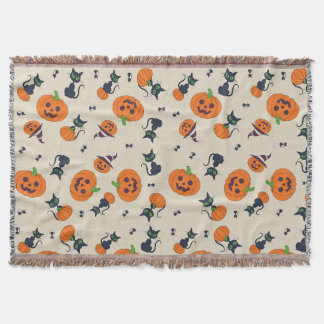 Knuffige Halloween Pompoenen & Zwarte Katten Patro Deken